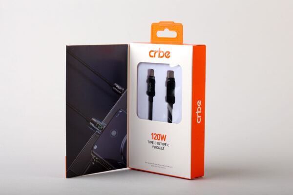 کابل USB-C کربی مدل BE-C105CC 120W طول 1.2 متر مشکی