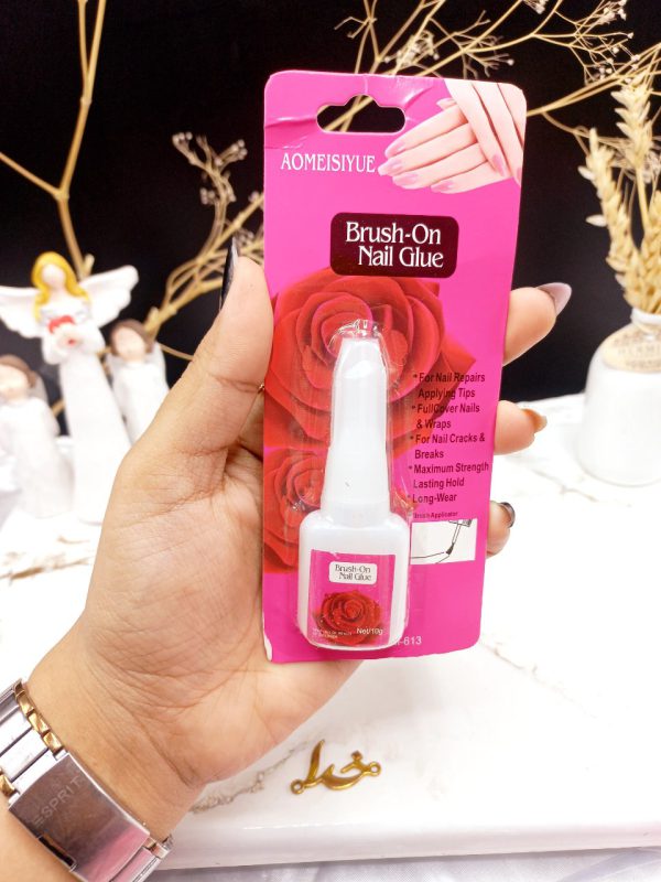 چسپ ناخن فرچه دار برند Brush_On  Nail Glue کد AM_613