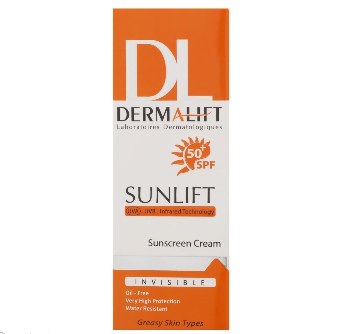 کرم ضد آفتاب بدون رنگ درمالیفت مدل SPF50 محافظ UVA ،UVB، ضد آب، مناسب پوست چرب حجم 40 میلی‌لیتر - Image 1