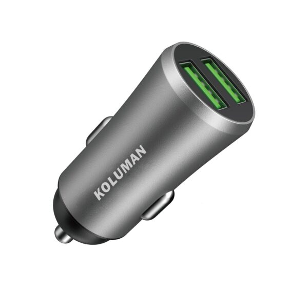 شارژر فندکی کلومن مدل KC - C04 به همراه کابل USB-C خاکستری گارانتی 12 ماهه تکنوپاز