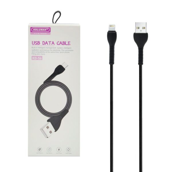 کابل تبدیل USB به لایتنینگ کلومن مدل DK - 56 طول 1 متر مشکی